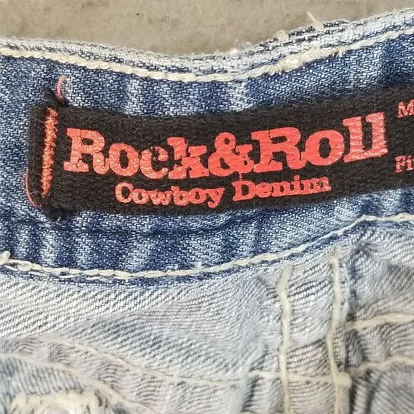 Rock & Roll Cowboy denim jeans men's 38x32 double barrel relaxed straight